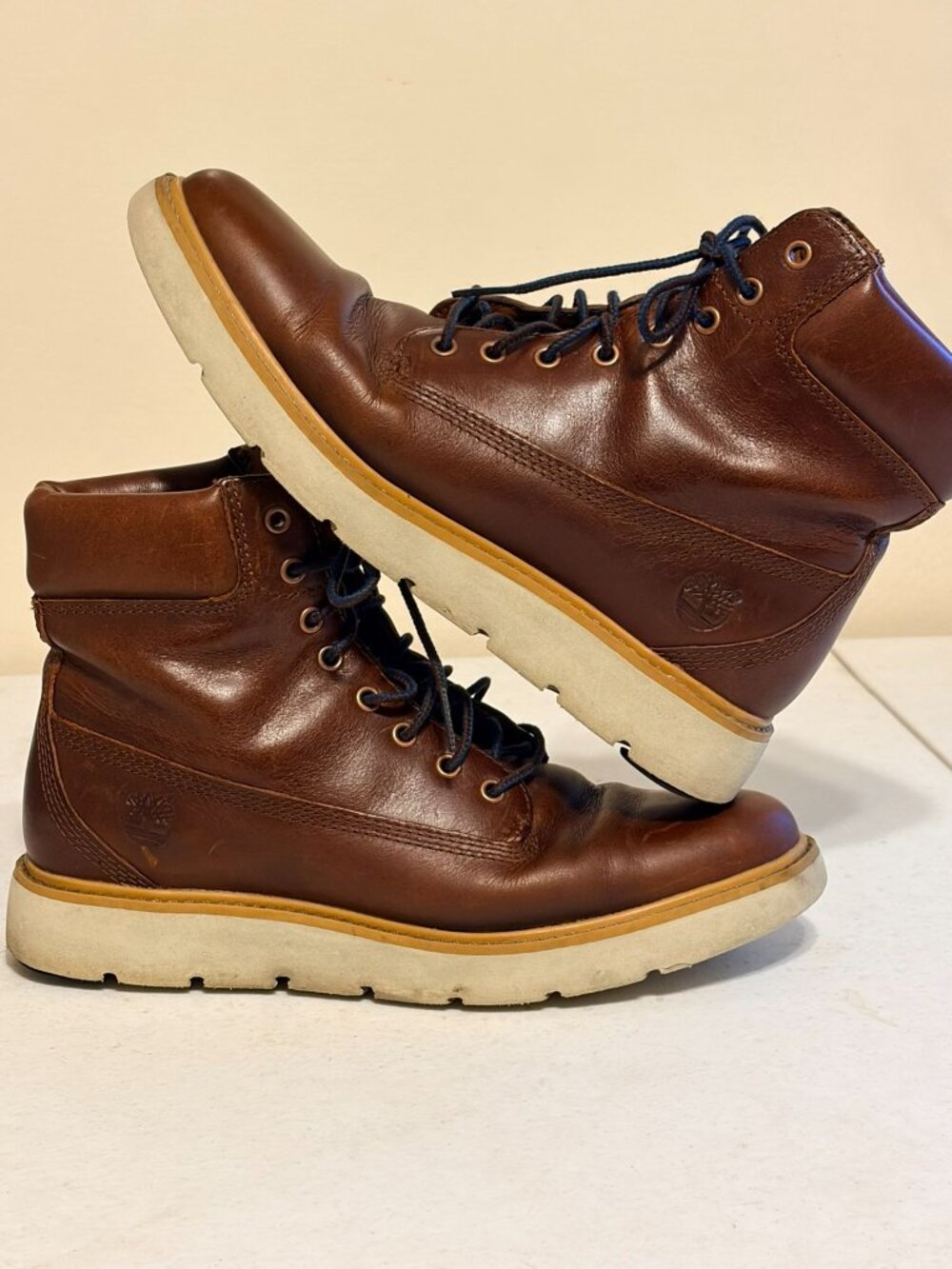 Women's Timberland Kenniston Brown Leather Ankle Boots Size 8 A18KE